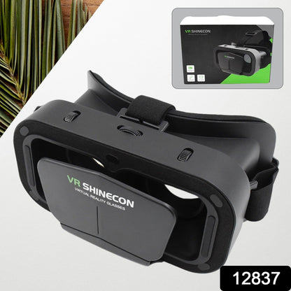smartphone VR box for 360 video and gaming, adjustable VR headset with head strap and lens, virtual reality glasses for iOS and Android users, VR headset for cinematic experience on phone,