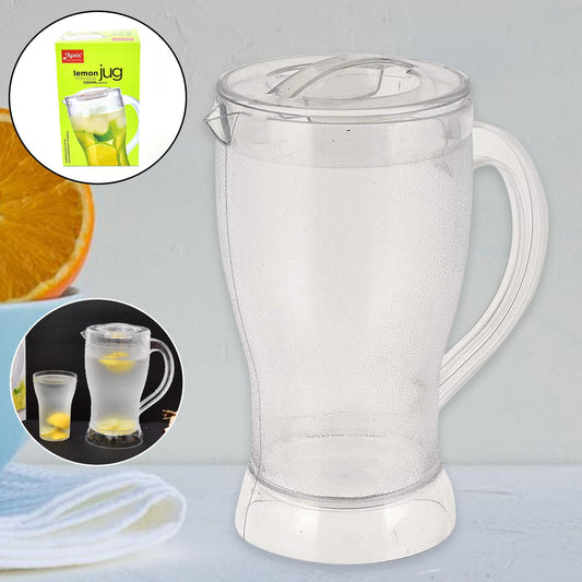 Apex unbreakable lemon jug with lid 1200ml, polycarbonate juice pitcher for kitchen use, unbreakable water jug for home and dining, Apex juice jug for fridge storage, BPA-free plastic jug with secure lid, 