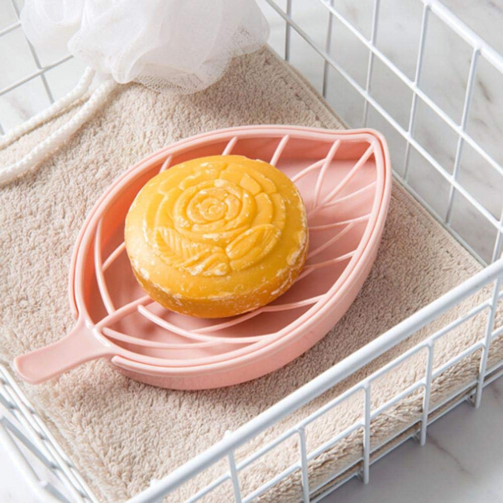 Soap holder in a leaf design for modern bathrooms, leaf shape soap tray, plastic soap dish, designer sabundani, water draining soap holder, bathroom soap tray, soap holder set of 4, assorted color soap dish