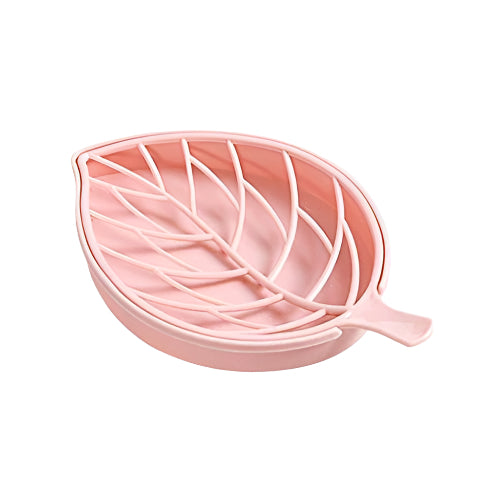 Stylish leaf-shaped soap holder for sink or bath, leaf shape soap tray, plastic soap dish, designer sabundani, water draining soap holder, bathroom soap tray, soap holder set of 4, assorted color soap dish