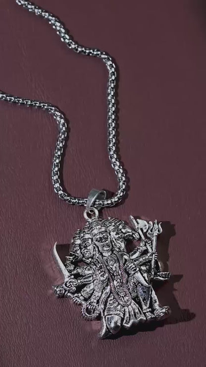 Panchamukhi Hanuman Pendant With Chain – Silver Plated Hanuman Ji Locket for Men