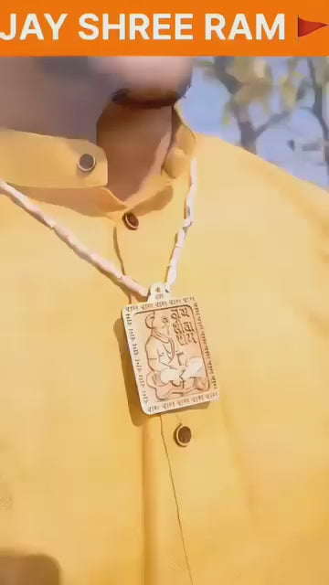 Tulsi Kanthi Mala With Hanuman Pendant for Men – Wooden Locket Set (Pack of 2)