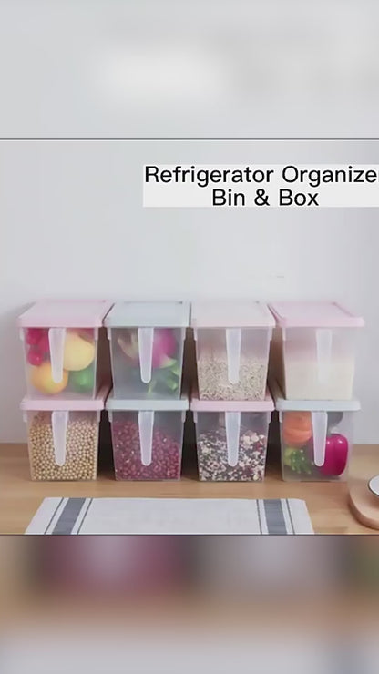 Unbreakable Kitchen Containers 1000ml - Pack of 6 Blue Fridge Storage Baskets