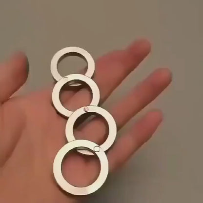 Stainless Steel Outdoor Rotatable Folding Adjustable Silver Ring for Men