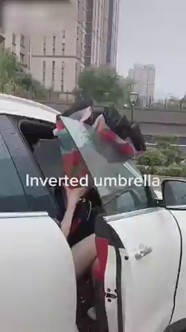 Double Layer Strong Waterproof Foldable Umbrella with C-Shape Handle