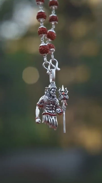 Rudraksha Shivji Pendant with Silver Alloy Chain for Men – Casual Wear