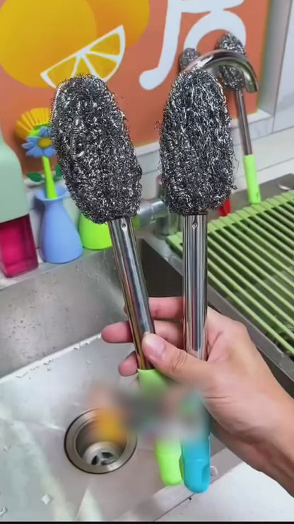 Bottle Jar Toilet Cleaner Brush Scrubber – Heavy-Duty Plastic & Steel Toilet Cleaning Brush for Bathroom & Kitchen
