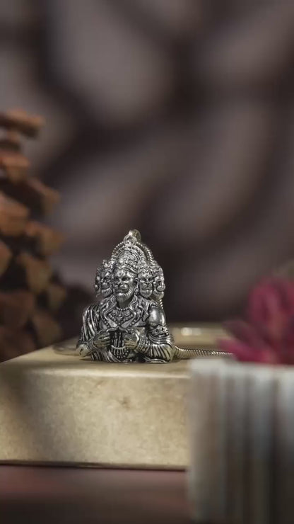 Panchamukhi Hanuman Pendant with Snake Design Silver Chain – Alloy Jewelry
