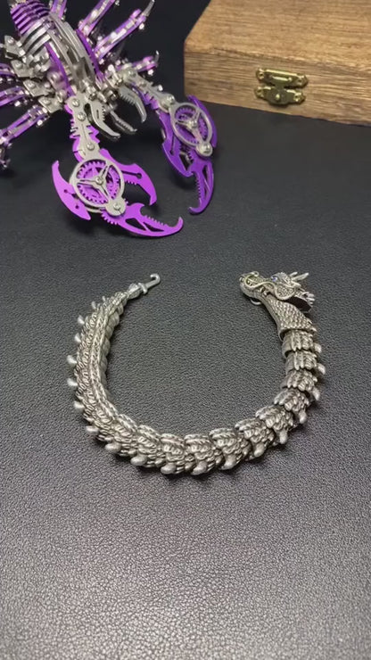 Dragon Scale Bracelet for Men, 7.8 Inch Stylish Copper Wristband, Durable Lightweight Dragon Design