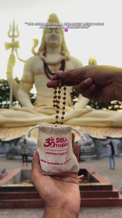 5 Mukhi Rudraksha Chain for Men – Gold Plated Spiritual Brass Mala
