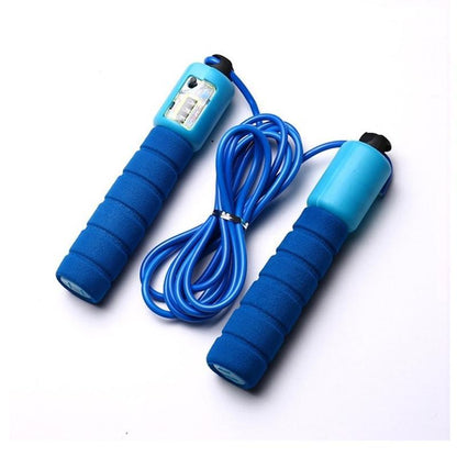 Digital counting skipping rope for effective exercise. electronic counting skipping rope, digital jump rope with counter, fitness skipping rope for weight loss, foam handle skipping rope, adjustable 9ft jump rope