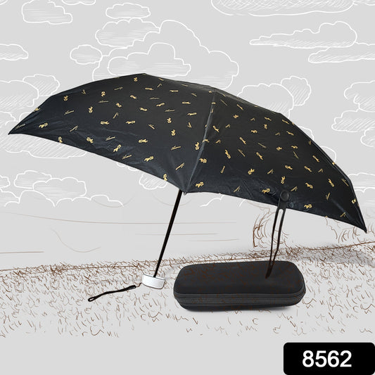 3-fold cute umbrella with UV protection, compact umbrella with zip case for sun and rain, portable UV shield umbrella for women, stylish foldable umbrella for travel and daily use,