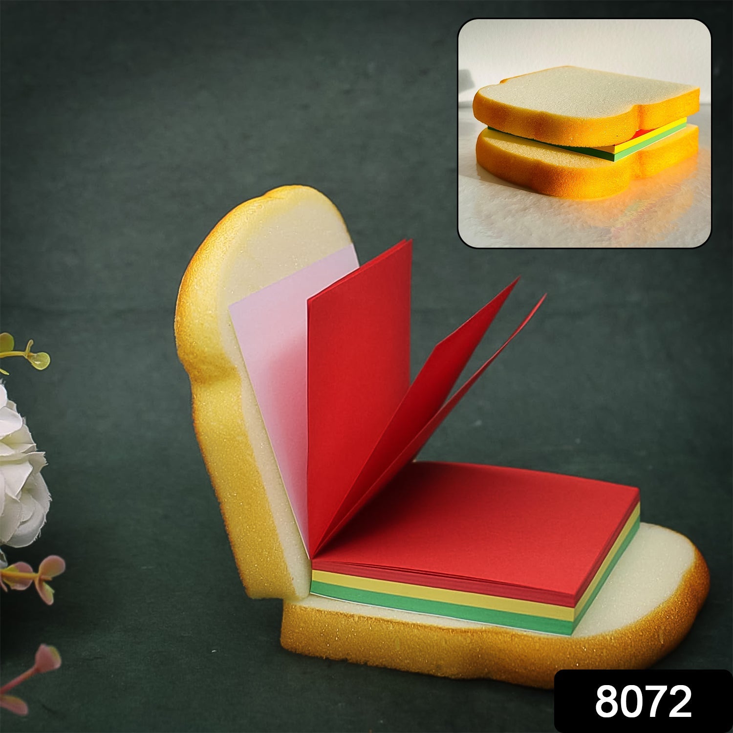 creative memo pad with sandwich theme, novelty sandwich sticky notes for kids and teens, colorful note pad for reminders and messages, gift-worthy quirky sticky memo notes, multicolor sandwich notepad for daily use, sandwich sticky note pad for to-do lists and doodles

